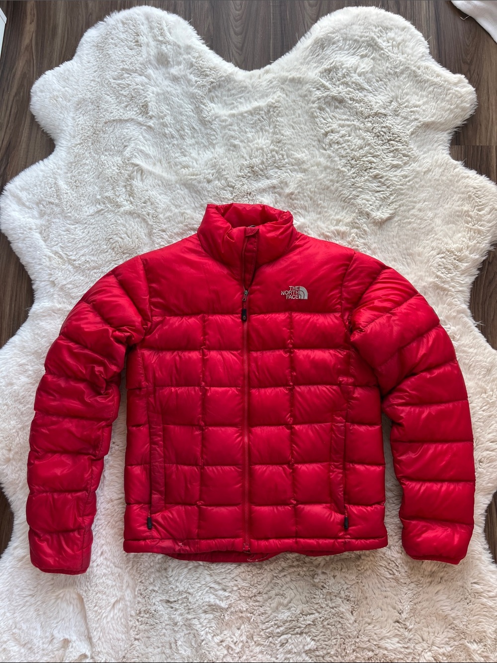 The North Face Bright Red Quilted Down Jacket